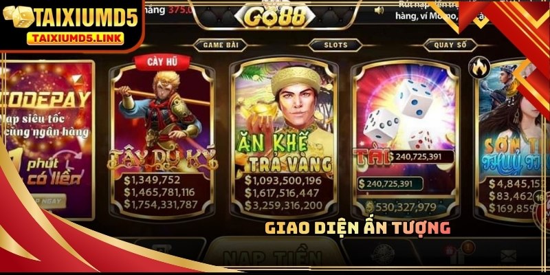 Giao diện màu đỏ quyền lực khi tham gia trải nghiệm Tài Xỉu MD5 Go88